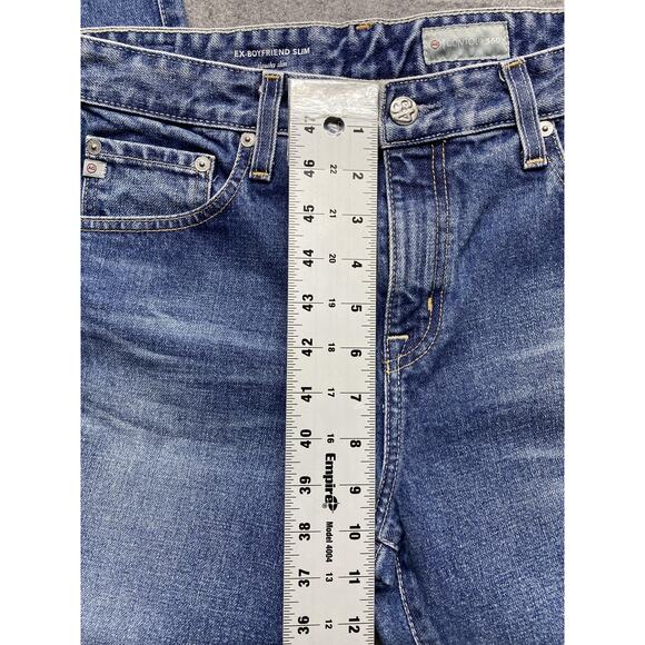 AG Jeans Womens 30R Blue Sloughy Slim Ex Boyfriend Slim Contour 360 Whiskering - Picture 4 of 13